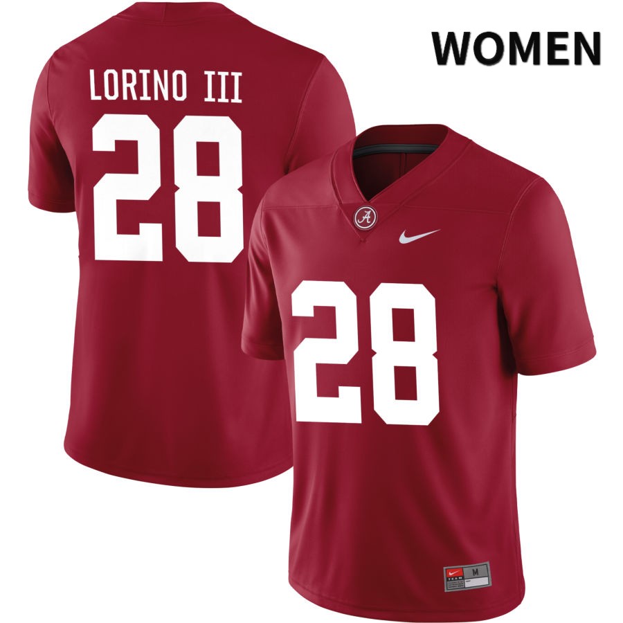 Alabama Crimson Tide Women's Michael Lorino III #28 NIL Crimson 2022 NCAA Authentic Stitched College Football Jersey II16A45CC